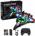 Drone RC Aeroplane 2.4GHz Remote Control Fighter Plane E0741, RTF Airplane with LED Lights, USB Rechargeable, DF