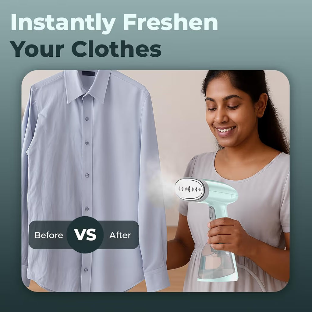 Goodscity Handheld Garment Steamer for clothes, Vertical & Horizontal Steam iron for clothes, 30s Fast heating |Travel Freindly Iron Steamer Press| 1200 Watt |250ml tank | 1 year Waranty- GC111