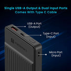 Portronics 10000 mAh 12 W Slim Power Bank, Fast Charging (PP)