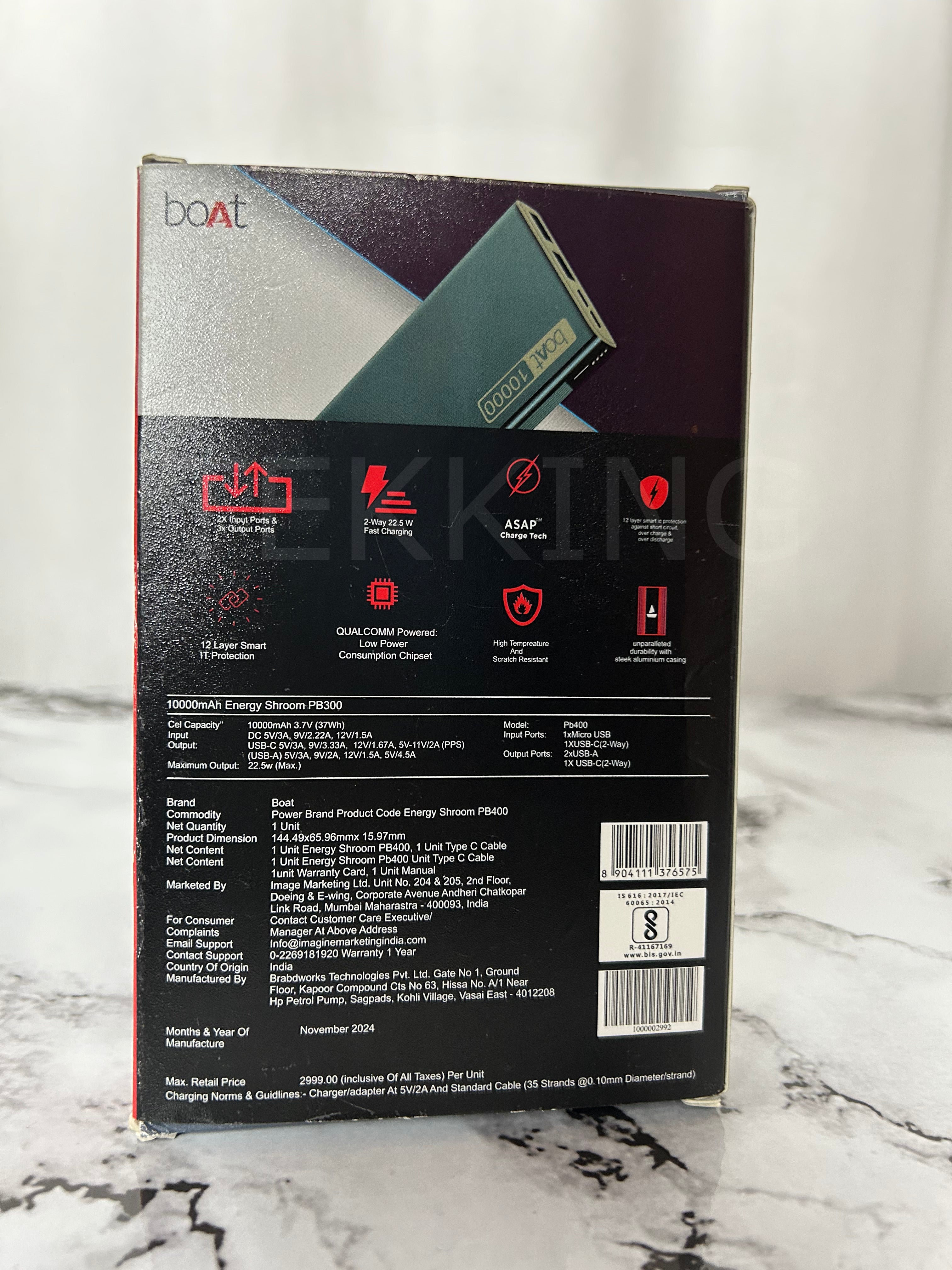 Boat PowerBank 10000Mah with Aluminium Case Premium Quality,  Bp