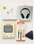 5in1 Combo "OG Airpodspro2, P9 Pro Headphone, 4in1 Cable, Silicon Cover, Phone Stand (5in1 CP)